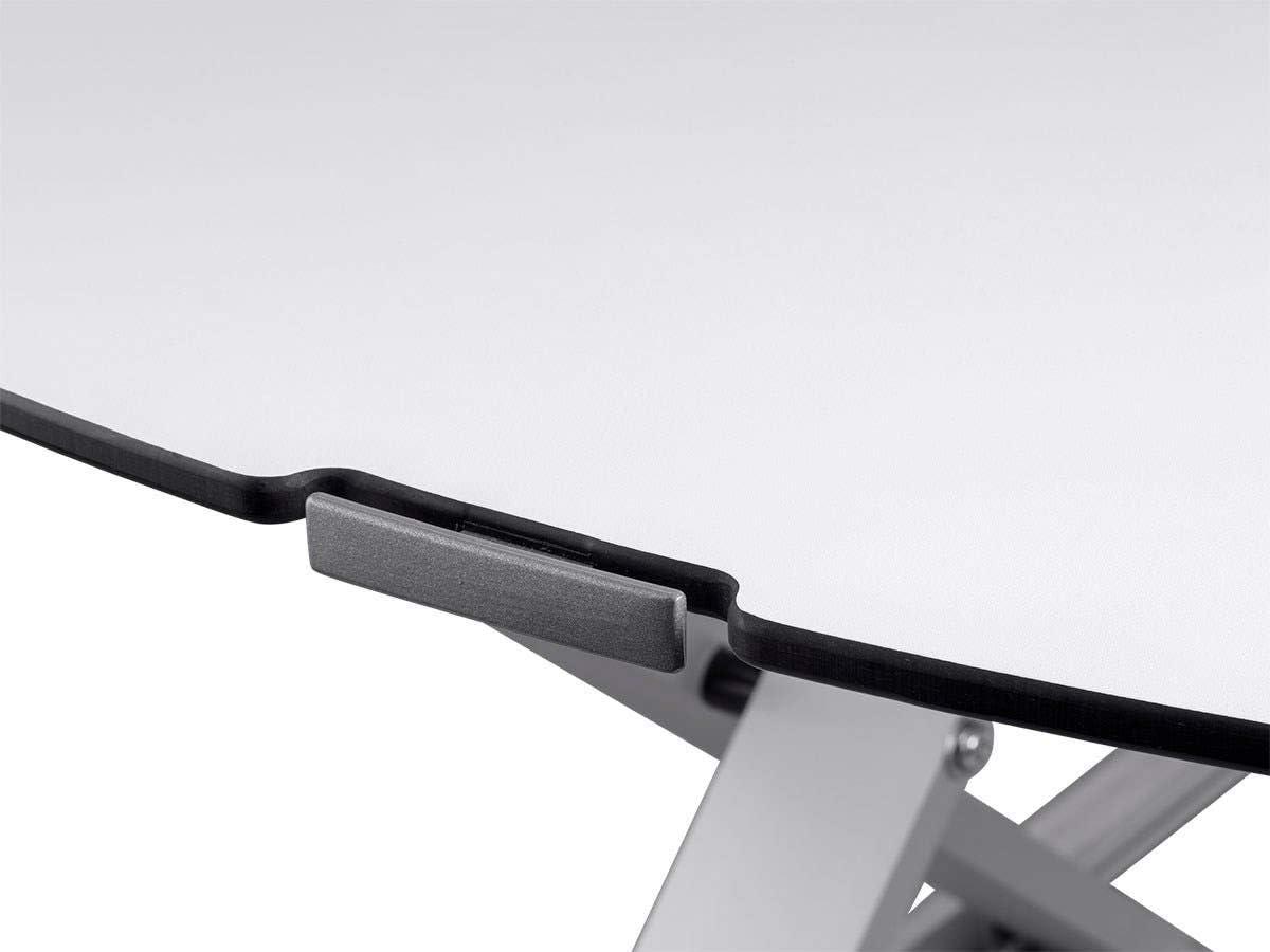 image:imageMonoprice Height Adjustable PC Workstation Cart for Seated or Standing Position with 28 Inch Table TopTwo Additional Accessory Shelves Ideal for Work and Home Black Keyboard MonitorAluminum