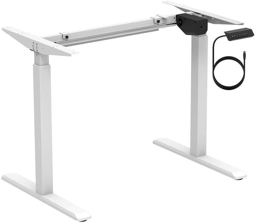 image:imageMonoprice Height Adjustable SitStand Riser Table Desk Frame Black with Electric Single Motor Compatible with Desktops from 39 Inches Up to 63 Inches Wide Workstream CollectionWhite