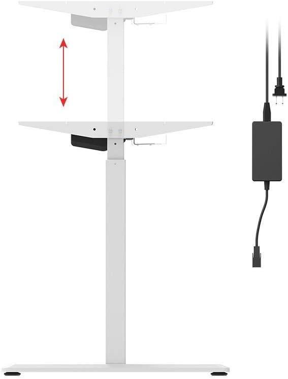 image:imageMonoprice Height Adjustable SitStand Riser Table Desk Frame Black with Electric Single Motor Compatible with Desktops from 39 Inches Up to 63 Inches Wide Workstream CollectionWhite