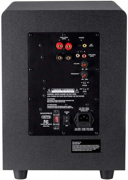 image:imageMonoprice Premium Select Subwoofer 8Inch Woofer 200 Watt 4 Ohm Nominal Impedance Auto OnOff BlackSubwoofer