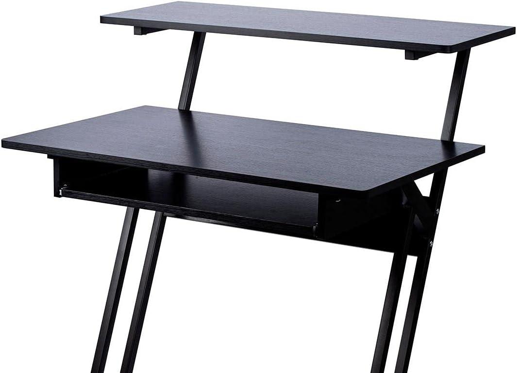 image:imageMonoprice Recording Studio Desk  with Raised Platform and Keyboard Tray Black  Stage Right