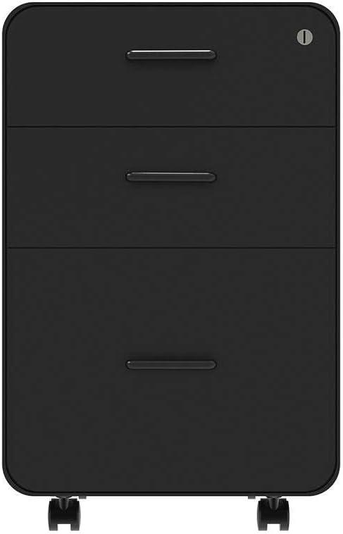 image:imageMonoprice Round Corner 2Drawer File Cabinet Black Lockable with Seat Cushion Workstream Collection 137880Black