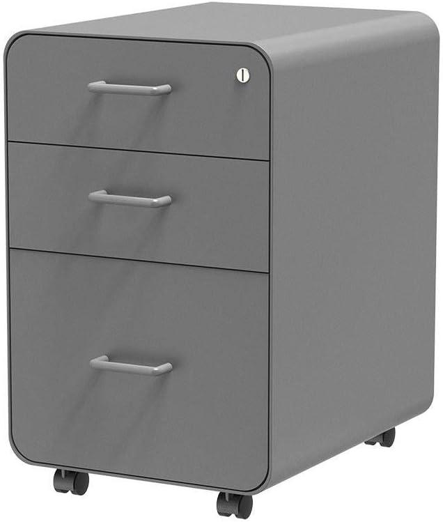 image:imageMonoprice Round Corner 2Drawer File Cabinet Black Lockable with Seat Cushion Workstream Collection 137880Grey