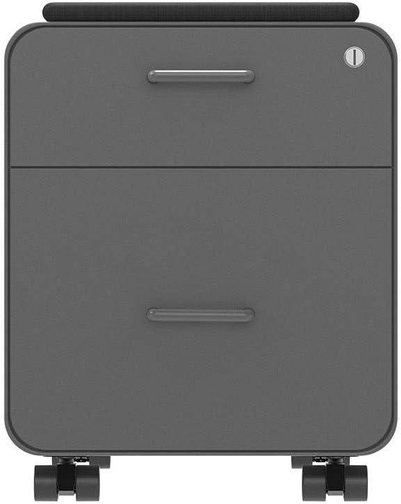 image:imageMonoprice Round Corner 2Drawer File Cabinet Black Lockable with Seat Cushion Workstream Collection 137880Grey