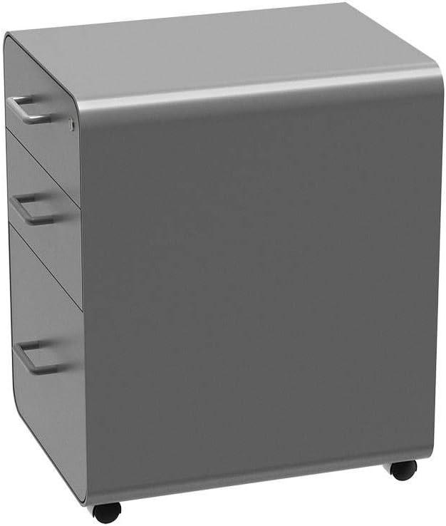 image:imageMonoprice Round Corner 2Drawer File Cabinet Black Lockable with Seat Cushion Workstream Collection 137880Grey