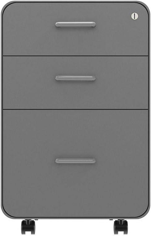 image:imageMonoprice Round Corner 2Drawer File Cabinet Black Lockable with Seat Cushion Workstream Collection 137880Grey