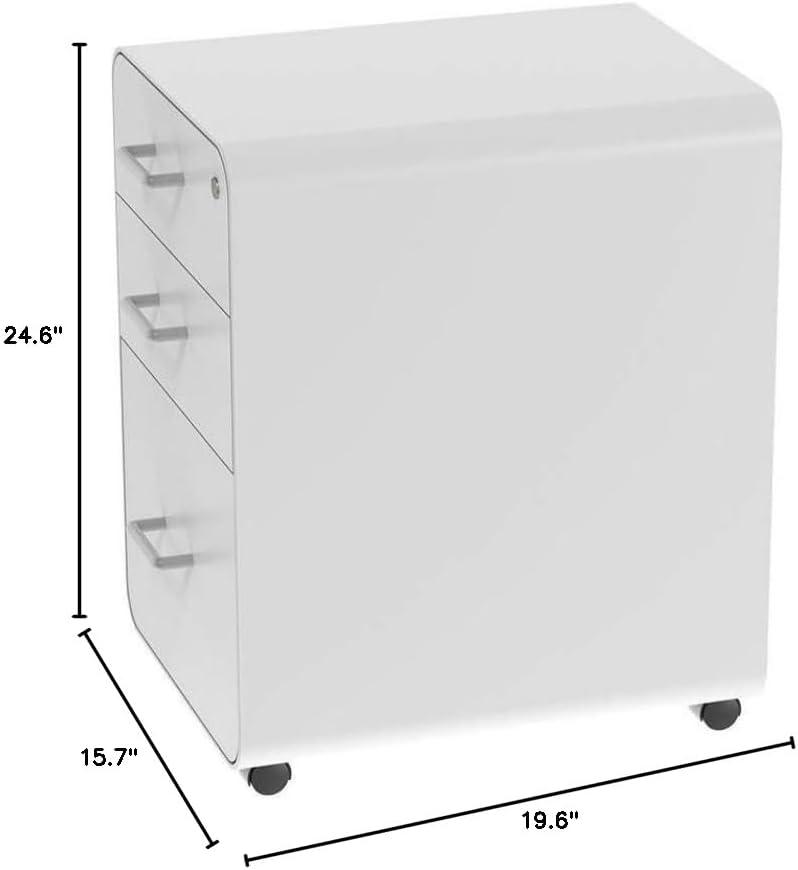 image:imageMonoprice Round Corner 2Drawer File Cabinet Black Lockable with Seat Cushion Workstream Collection 137880White