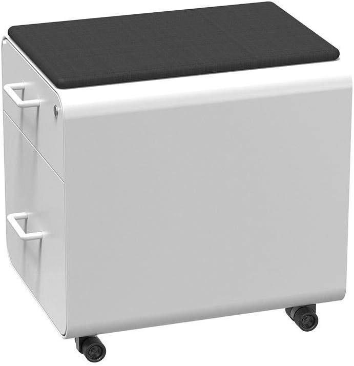 image:imageMonoprice Round Corner 2Drawer File Cabinet Black Lockable with Seat Cushion Workstream Collection 137880White