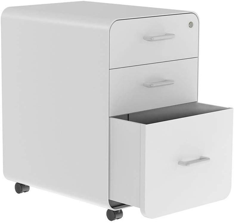 image:imageMonoprice Round Corner 2Drawer File Cabinet Black Lockable with Seat Cushion Workstream Collection 137880White