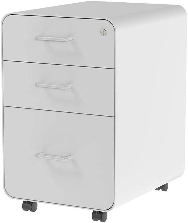 image:imageMonoprice Round Corner 2Drawer File Cabinet Black Lockable with Seat Cushion Workstream Collection 137880White