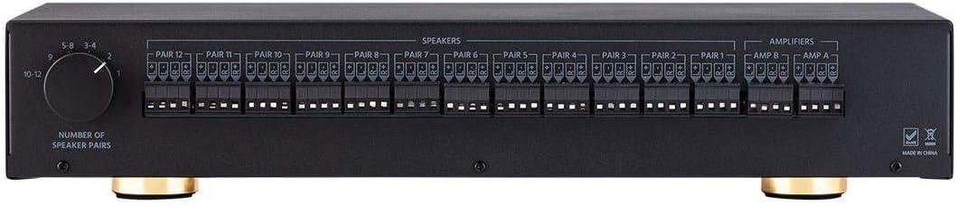 image:imageMonoprice SSPro 12 High Power Dual Source 300 Watt Peak 12 Pair Impedance Matching Speaker Selector 139067 Black