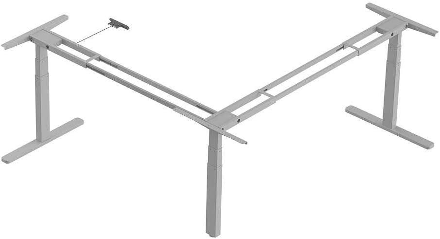 image:imageMonoprice TripleMotor SitStand Corner Desk Frame HeightAdjustable LShaped Gray Workstream CollectionGrey