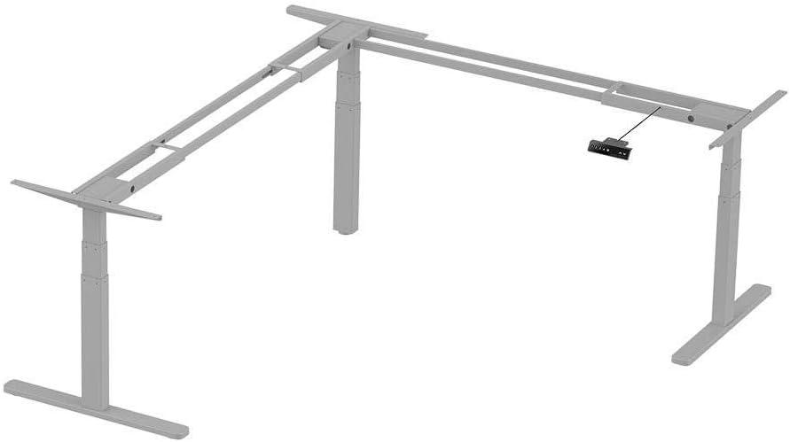 image:imageMonoprice TripleMotor SitStand Corner Desk Frame HeightAdjustable LShaped Gray Workstream CollectionGrey