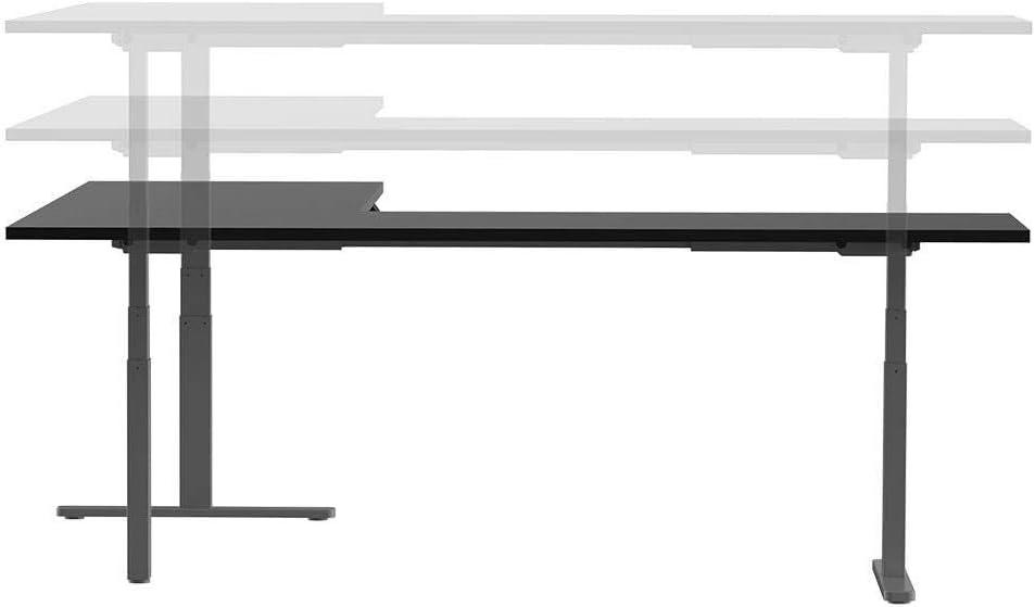 image:imageMonoprice TripleMotor SitStand Corner Desk Frame HeightAdjustable LShaped Gray Workstream CollectionGrey