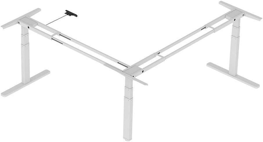 image:imageMonoprice TripleMotor SitStand Corner Desk Frame HeightAdjustable LShaped Gray Workstream CollectionWhite