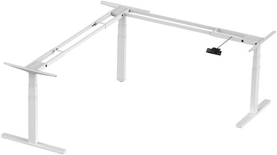 image:imageMonoprice TripleMotor SitStand Corner Desk Frame HeightAdjustable LShaped Gray Workstream CollectionWhite