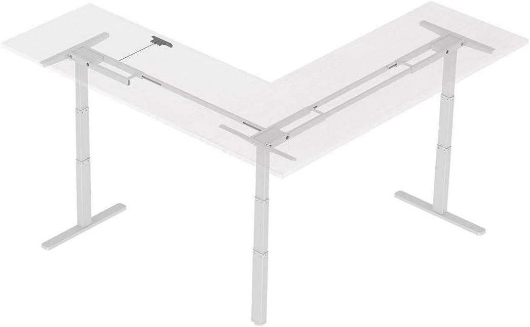 image:imageMonoprice TripleMotor SitStand Corner Desk Frame HeightAdjustable LShaped Gray Workstream CollectionWhite