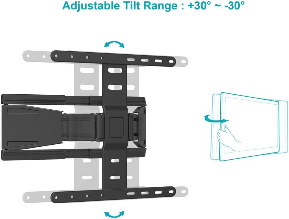 image:imageMonoprice UltraSlim FullMotion Articulating TV Wall Mount Bracket For 40 75 TVs Max Weight 66lbs VESA Up to 200x200 Concrete amp Brick Compatible Black