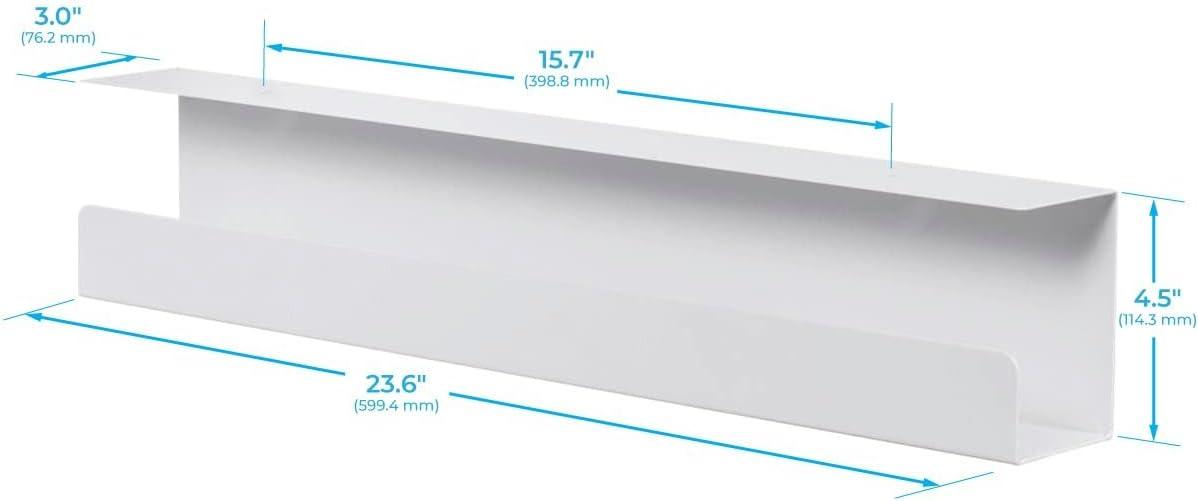 image:imageMonoprice Under Desk Cable Tray Steel with Power Supply and Wire Management Workstream Collection White