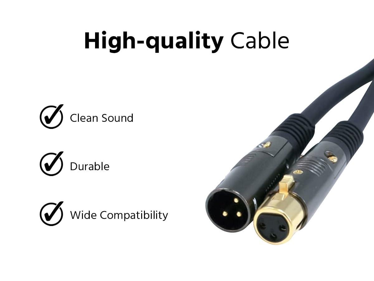 image:imageMonoprice XLR Male to XLR Female Cable for Microphone Gold Plated 16AWG 10 Feet Black Premier Series25ft