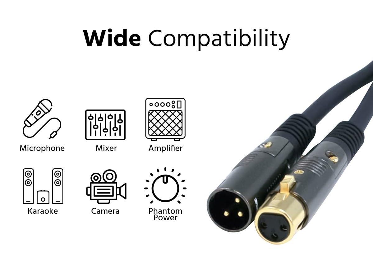 image:imageMonoprice XLR Male to XLR Female Cable for Microphone Gold Plated 16AWG 10 Feet Black Premier Series6ft