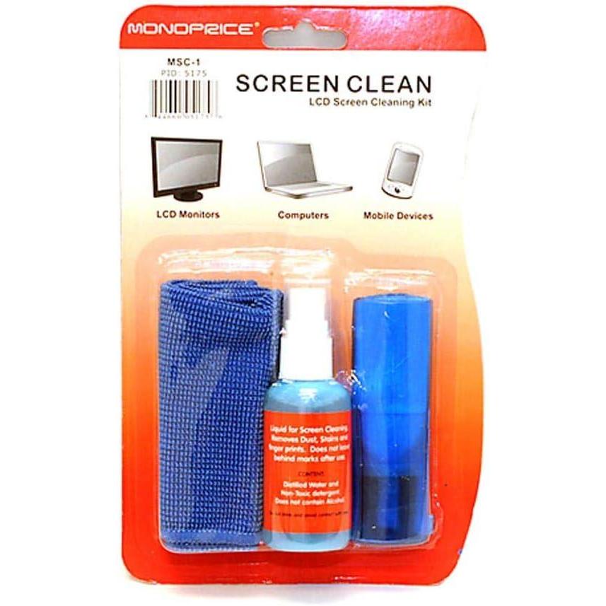 image:imageMonoprice 105176 Universal Screen Cleaner Large Bottle Blister Pack for LCD and Plasma TV all iPad iPhone Galaxy Tab and Smartphones200ml Blister Pack Blue60ml Pocket Size