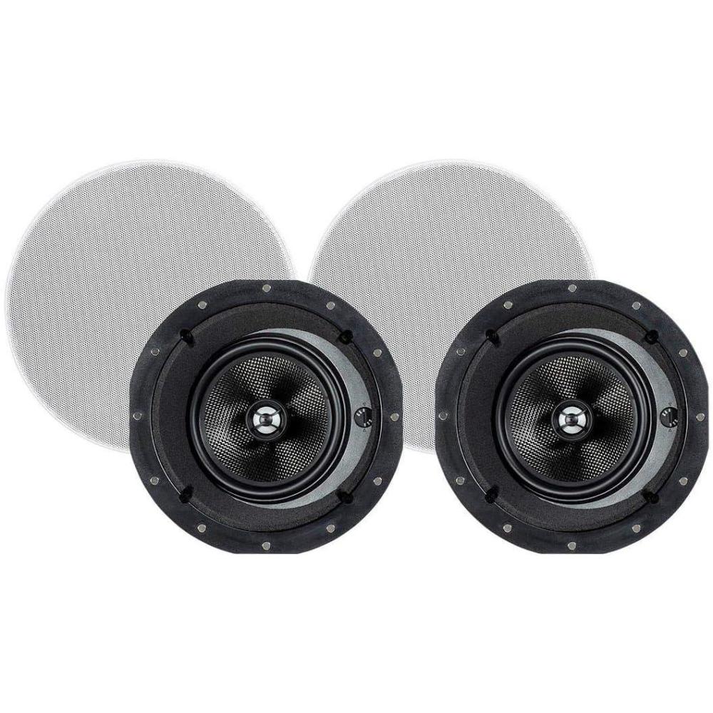 image:imageMonoprice 2Way Carbon Fiber InCeiling Speakers 8Inch With 15 Degree Angled Drivers Pair Black Alpha Series65 Inch