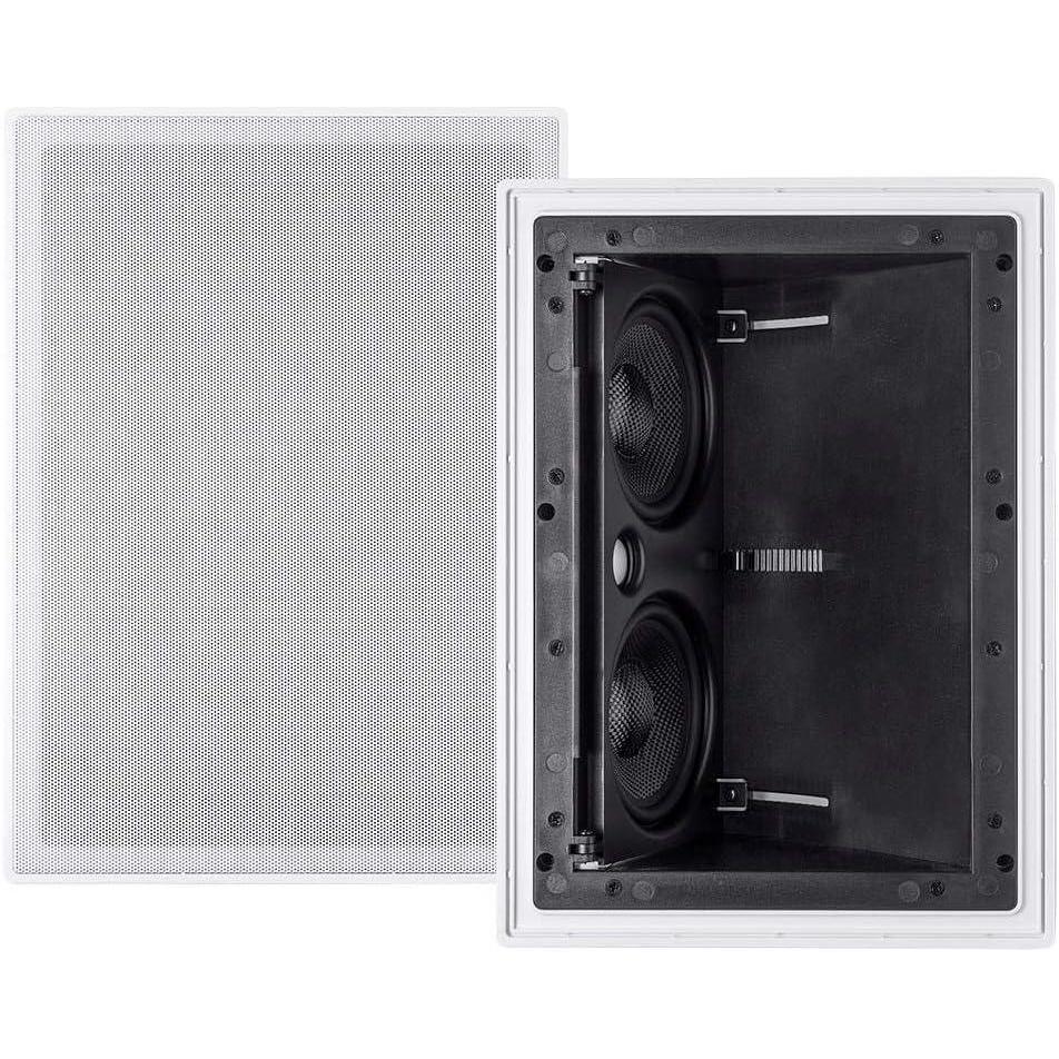 image:imageMonoprice 3Way Carbon Fiber InWall Speakers  65Inch Pair With Magnetic Grille Black  Alpha Series2 Way