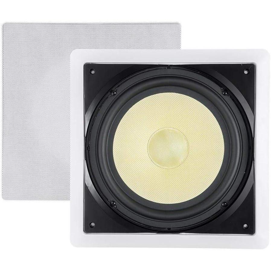 image:imageMonoprice 3Way Fiber InWall Speakers  8 Inch Pair With Removable And Paintable Grille  Caliber SeriesSubwoofer