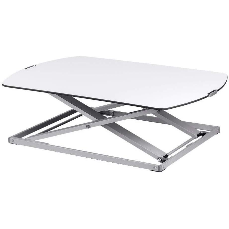 image:imageMonoprice Height Adjustable PC Workstation Cart for Seated or Standing Position with 28 Inch Table TopTwo Additional Accessory Shelves Ideal for Work and Home Black Keyboard MonitorAluminum