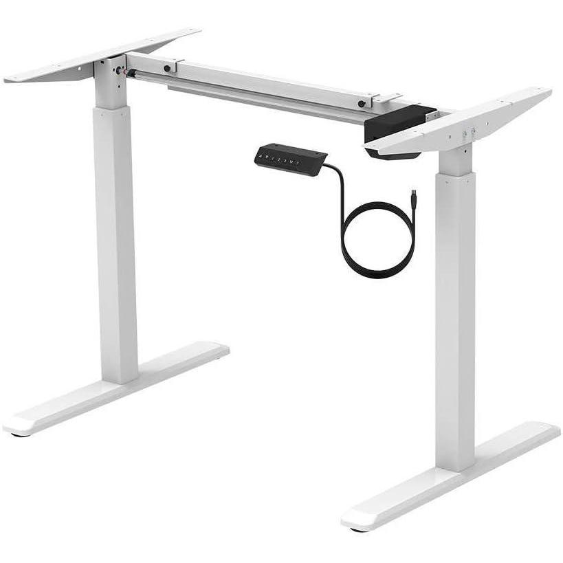 image:imageMonoprice Height Adjustable SitStand Riser Table Desk Frame Black with Electric Single Motor Compatible with Desktops from 39 Inches Up to 63 Inches Wide Workstream CollectionWhite