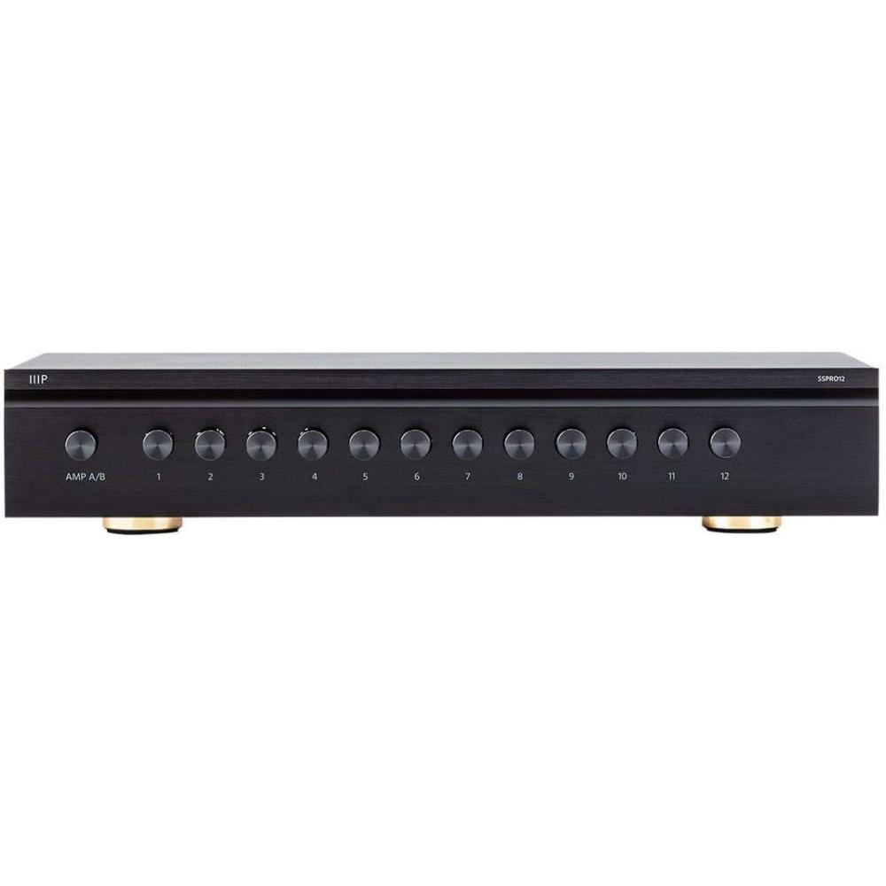 image:imageMonoprice SSPro 12 High Power Dual Source 300 Watt Peak 12 Pair Impedance Matching Speaker Selector 139067 Black