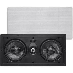 Monoprice 3-Way Carbon Fiber In-Wall Speakers – 6.5-Inch, Pair, With Magnetic Grille, Black – Alpha Series(Center Channel)