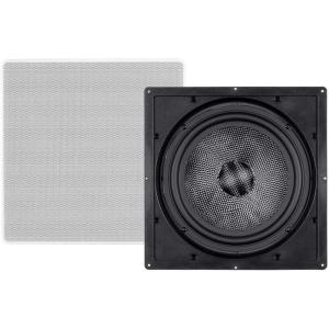 Monoprice 3-Way Carbon Fiber In-Wall Speakers – 6.5-Inch, Pair, With Magnetic Grille, Black – Alpha Series(Subwoofer)