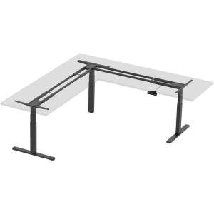 Monoprice Triple-Motor Sit-Stand Corner Desk Frame – Height-Adjustable, L-Shaped, Gray – Workstream Collection(Black)