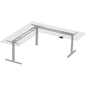 Monoprice Triple-Motor Sit-Stand Corner Desk Frame – Height-Adjustable, L-Shaped, Gray – Workstream Collection(Grey)