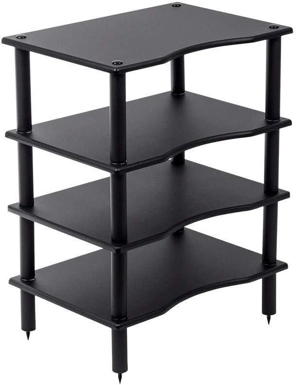 image:imageMonolith Heavy Duty 4 Tier Audio Stand XL 1 Shelf Thickness Open Air Design Sturdy Construction MapleBlack