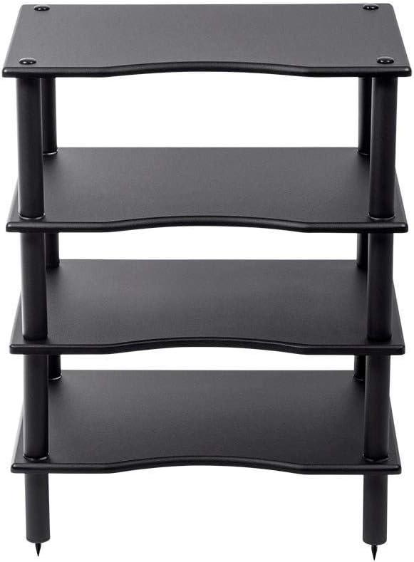 image:imageMonolith Heavy Duty 4 Tier Audio Stand XL 1 Shelf Thickness Open Air Design Sturdy Construction MapleBlack