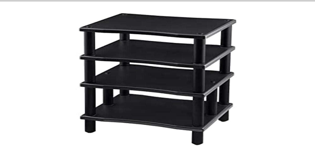 image:imageMonolith Heavy Duty 4 Tier Audio Stand XL 1 Shelf Thickness Open Air Design Sturdy Construction MapleBlack
