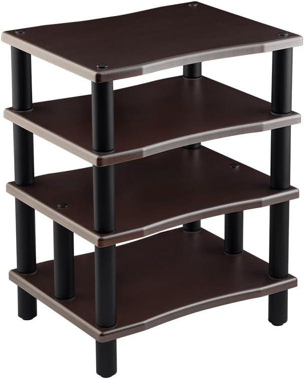 image:imageMonolith Heavy Duty 4 Tier Audio Stand XL 1 Shelf Thickness Open Air Design Sturdy Construction MapleEspresso