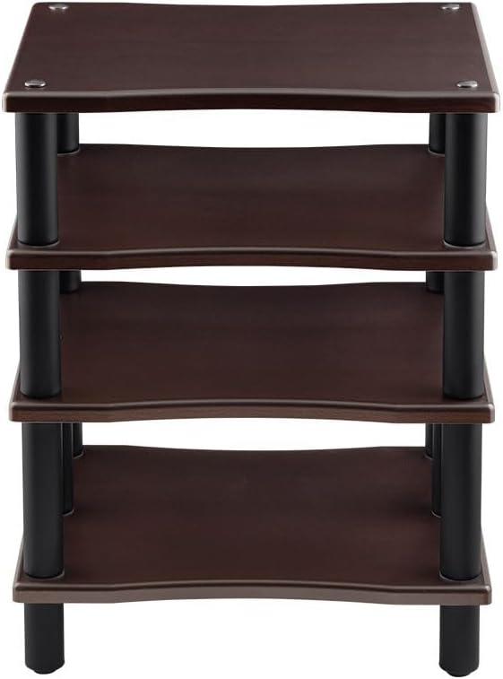 image:imageMonolith Heavy Duty 4 Tier Audio Stand XL 1 Shelf Thickness Open Air Design Sturdy Construction MapleEspresso
