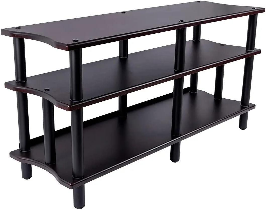 image:imageMonolith Heavy Duty DoubleWide XL 3Tier AV Stand 300 Lbs Weight Capacity Per Shelf Organize and Display Your AV Components Home Theater or Entertainment System 60 Inches Wide EspressoEspresso