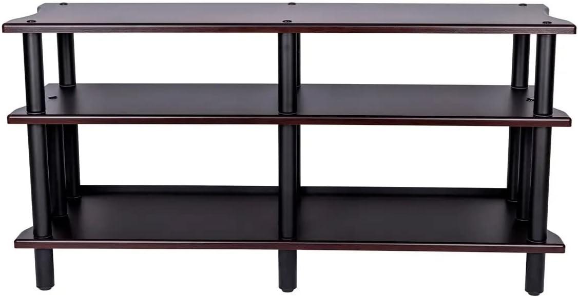 image:imageMonolith Heavy Duty DoubleWide XL 3Tier AV Stand 300 Lbs Weight Capacity Per Shelf Organize and Display Your AV Components Home Theater or Entertainment System 60 Inches Wide EspressoEspresso