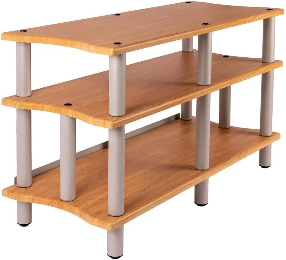 image:imageMonolith Heavy Duty DoubleWide XL 3Tier AV Stand 300 Lbs Weight Capacity Per Shelf Organize and Display Your AV Components Home Theater or Entertainment System 60 Inches Wide EspressoMaple