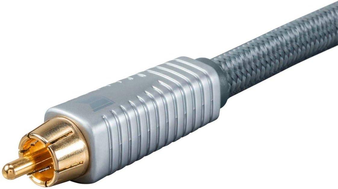 image:imageMonolith RCA Cable 24K Gold Plated Connectors AL foil OFC Copper Braided Shield 3 Feet Silver