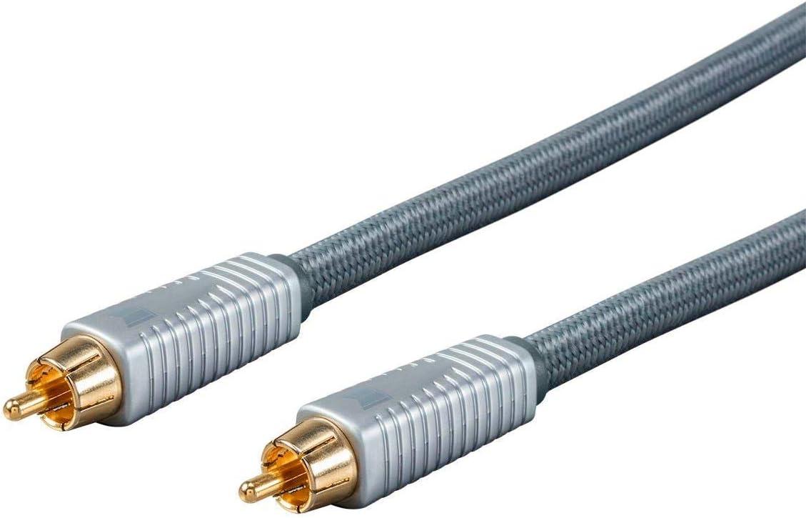 image:imageMonolith RCA Cable 24K Gold Plated Connectors AL foil OFC Copper Braided Shield 3 Feet Silver