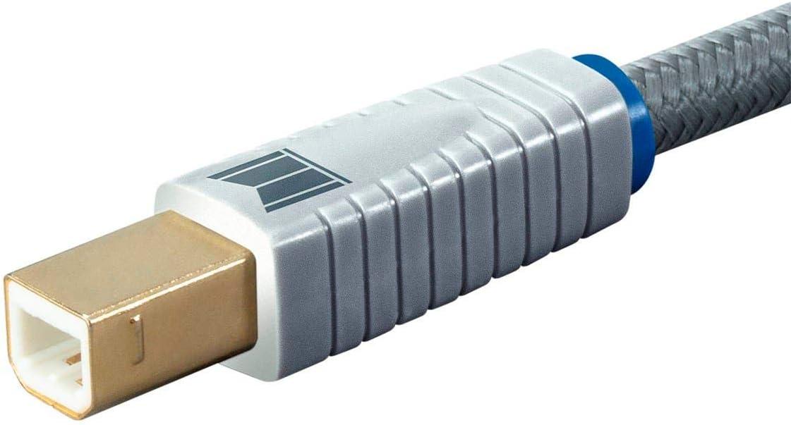 image:imageMonolith USB Digital Audio Cable USB TypeA to USB TypeB GoldPlated Connectors 22AWG 1 Meter Gray2 Meter