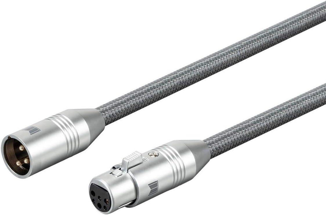 image:imageMonolith XLR Male to XLR Female Audio Cable 2 Meter Gray 24K Gold Plated Connectors Balanced Oxygen Free Copper Premium Home Audio