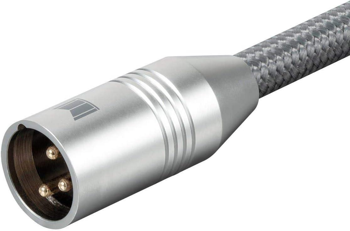 image:imageMonolith XLR Male to XLR Female Audio Cable 2 Meter Gray 24K Gold Plated Connectors Balanced Oxygen Free Copper Premium Home Audio