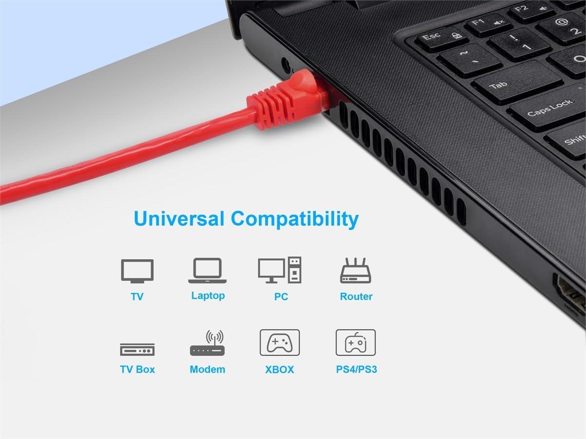 image:imageMonoprice 05FT 24AWG Cat6 550MHz UTP Ethernet Bare Copper Network Cable BlackRed